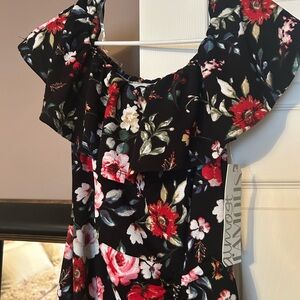Almost Famous Floral Black Dress